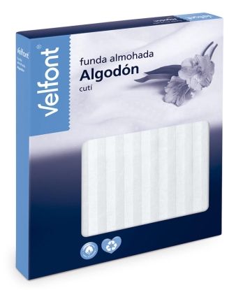 Funda de Algodón para Almohada Raso Labrado