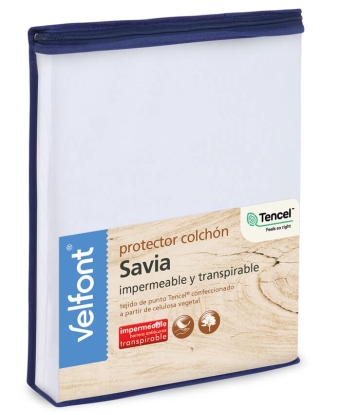 Packaging del Protector de Colchón Savia Tencel de Velfont