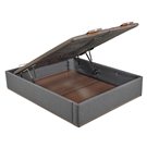 Canapé Design tapizado tapa doble Pikolin color piombo abierto