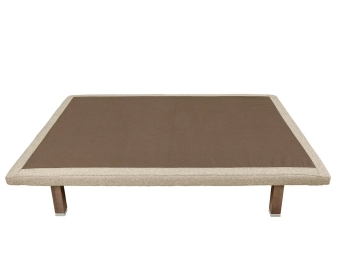 Base tapizada Divanlin Textil vista frontal con patas ash