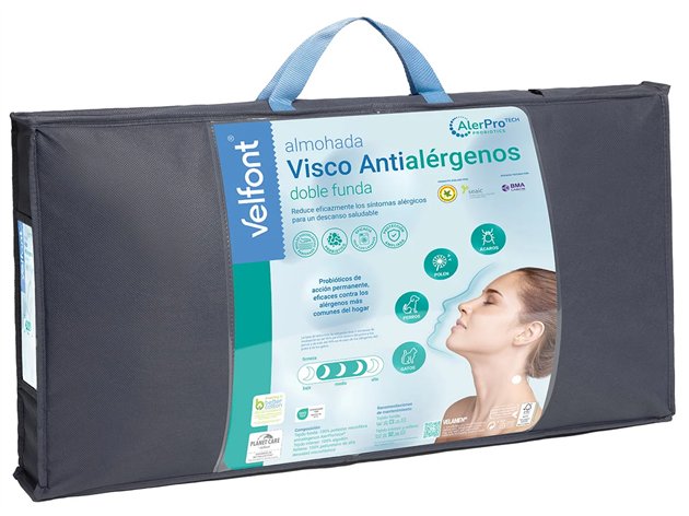 Almohada Visco Antialérgenos de Velfont con AlerProTECH