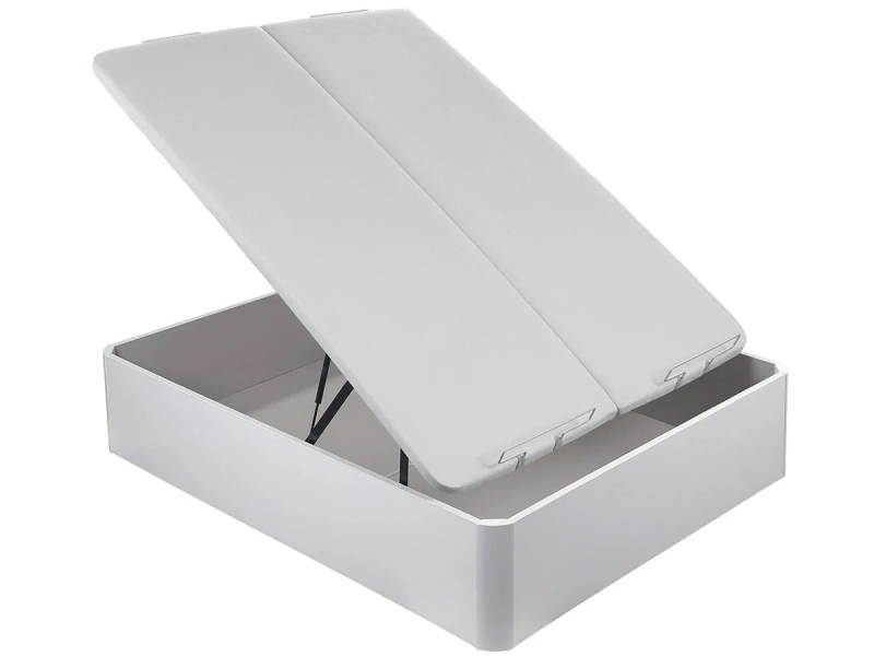 Canapé Abatible Naturbox 2.0 Plus Tapa Doble blanco Abierto